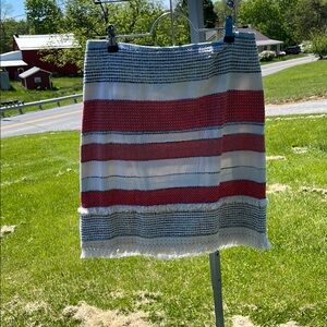 Stylish Red and White Striped Skirt